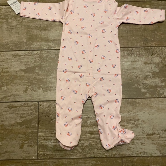 Carter’s Pink Floral Footie Pajamas 9 Months New With Tag - Picture 4 of 10
